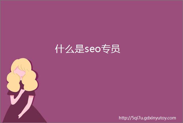 什么是seo专员